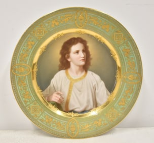ROYAL VIENNA HAND PAINTED PORTRAIT OF YOUNG CHRIST