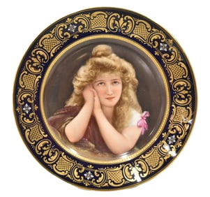 ROYAL VIENNA HAND PAINTED PORTRAIT PLATE