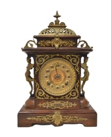 BRONZE MOUNTED ANSONIA MANTLE CLOCK