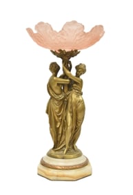 ALBERT ERNEST CARRIER BRONZE NYMPHS CENTERPIECE