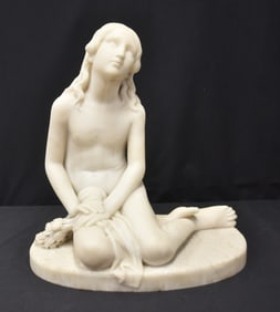 RINALDO de RINALDI , ITALIAN MARBLE RECLINING GIRL