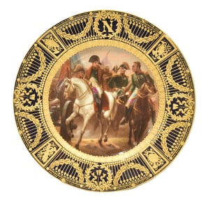 HAND PAINTED ROYAL VIENNA NAPOLEON BATTLE PLATE