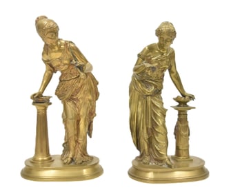 PAIR NAAR HUZEL FRENCH BRONZE FIGURE