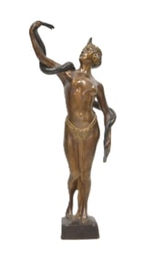 AFTER FESLER FELIX , BRONZE SNAKE CHARMER
