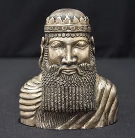 JUDAICA CYRUS THE GREAT SILVER BUST