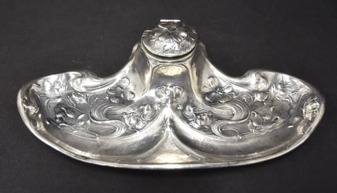 MARTELE GORHAM STERLING ART NOUVEAU INKWELL