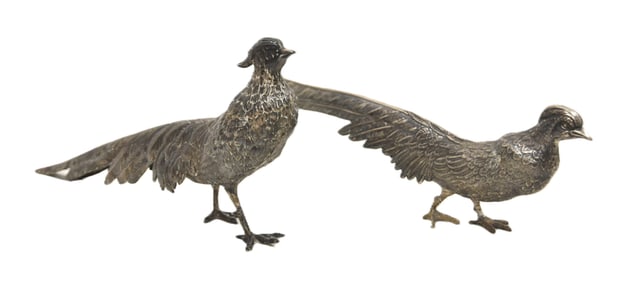 (Pr) ANTIQUE SILVER TABLE PHEASANTS