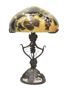 FINE REPLICA GALLE CAMEO ART GLASS TABLE LAMP