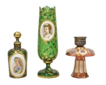 BOHEMIAN OVERLAY GLASS LOT