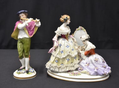 (2) GERMAN PORCELAIN FIGURINES