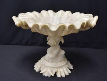 ANTIQUE TWIN HANDLE ALABASTER CENTERPIECE