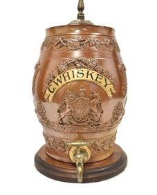 19thC SALTGLAZE STONEWARE SPIRIT BARREL