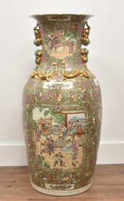 PALATIAL ROSE MEDALLION FLOOR VASE