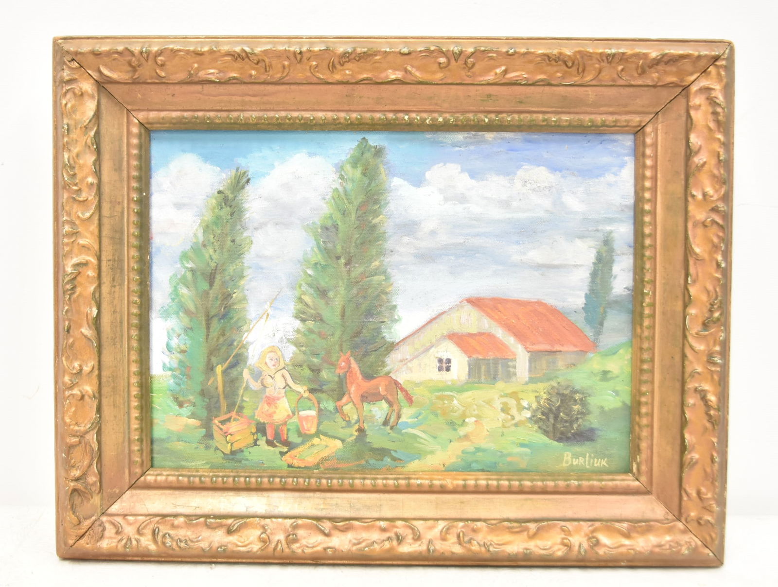 DAVID BURLIUK , OIL ON CANVAS FARMER (1 of 10)