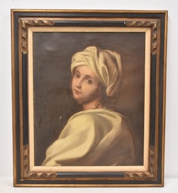 OIL ON CANVAS PORTRAIT OF BEATRICE CENCI