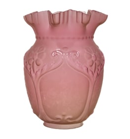 LARGE RUFFLED AMETHYST GLASS SHADE