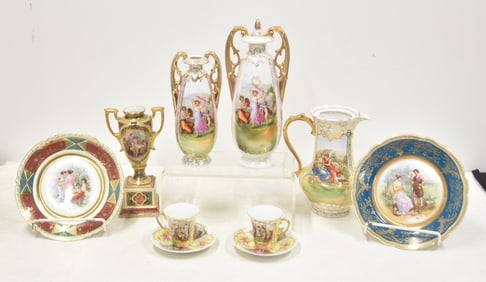 (10)pc ASSORTED KAUFMAN STYLE AUSTRIAN CHINA