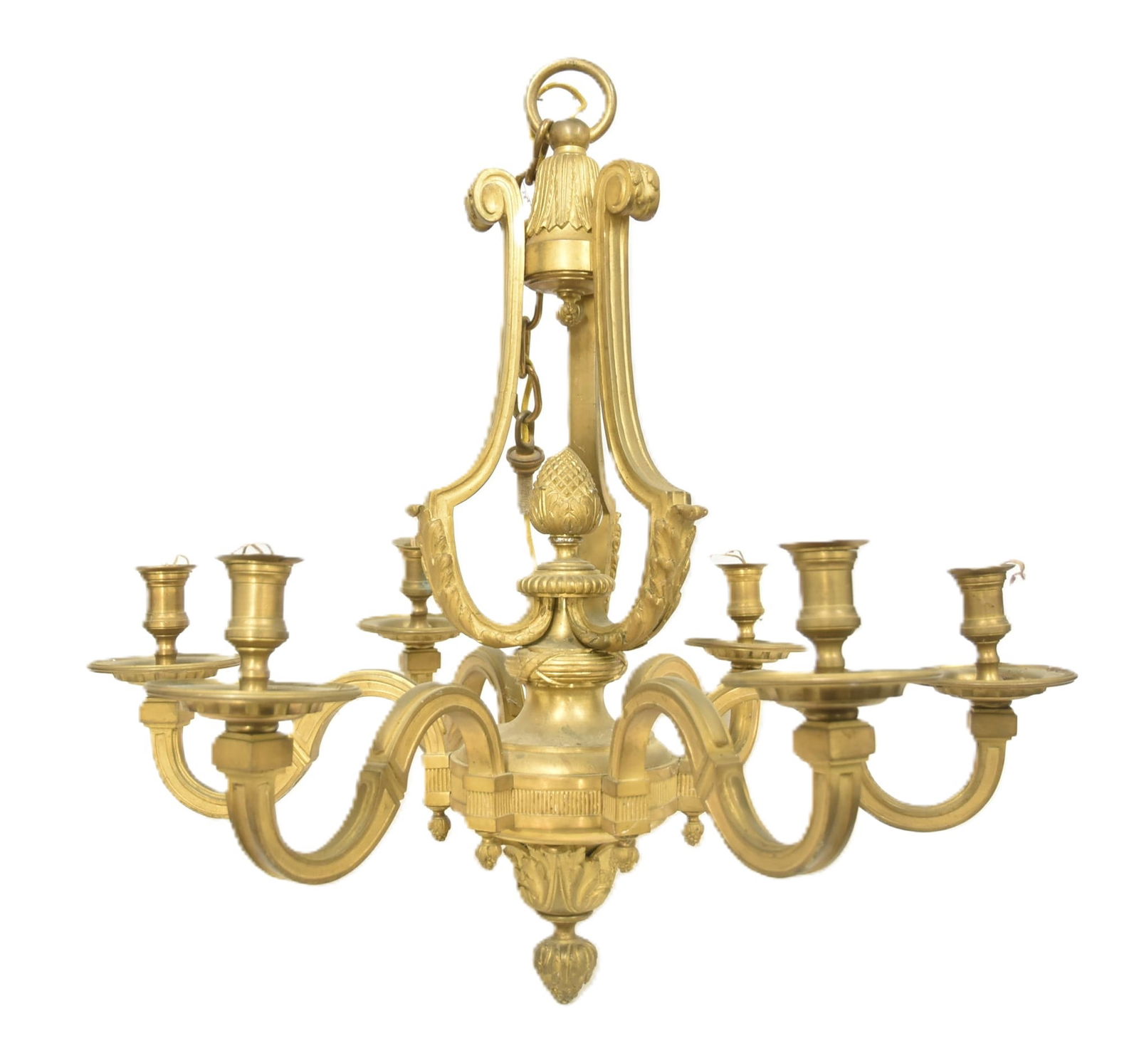 6-LIGHT FRENCH BRONZE CHANDELIER (1 of 6)