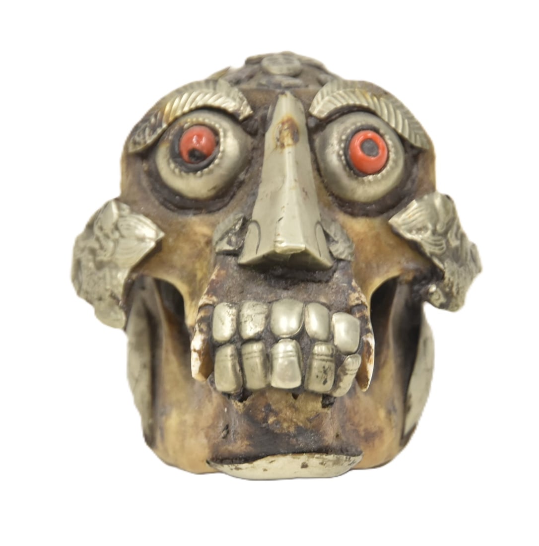BUDDHIST TIBETAN KAPALA MONKEY SKULL (1 of 11)
