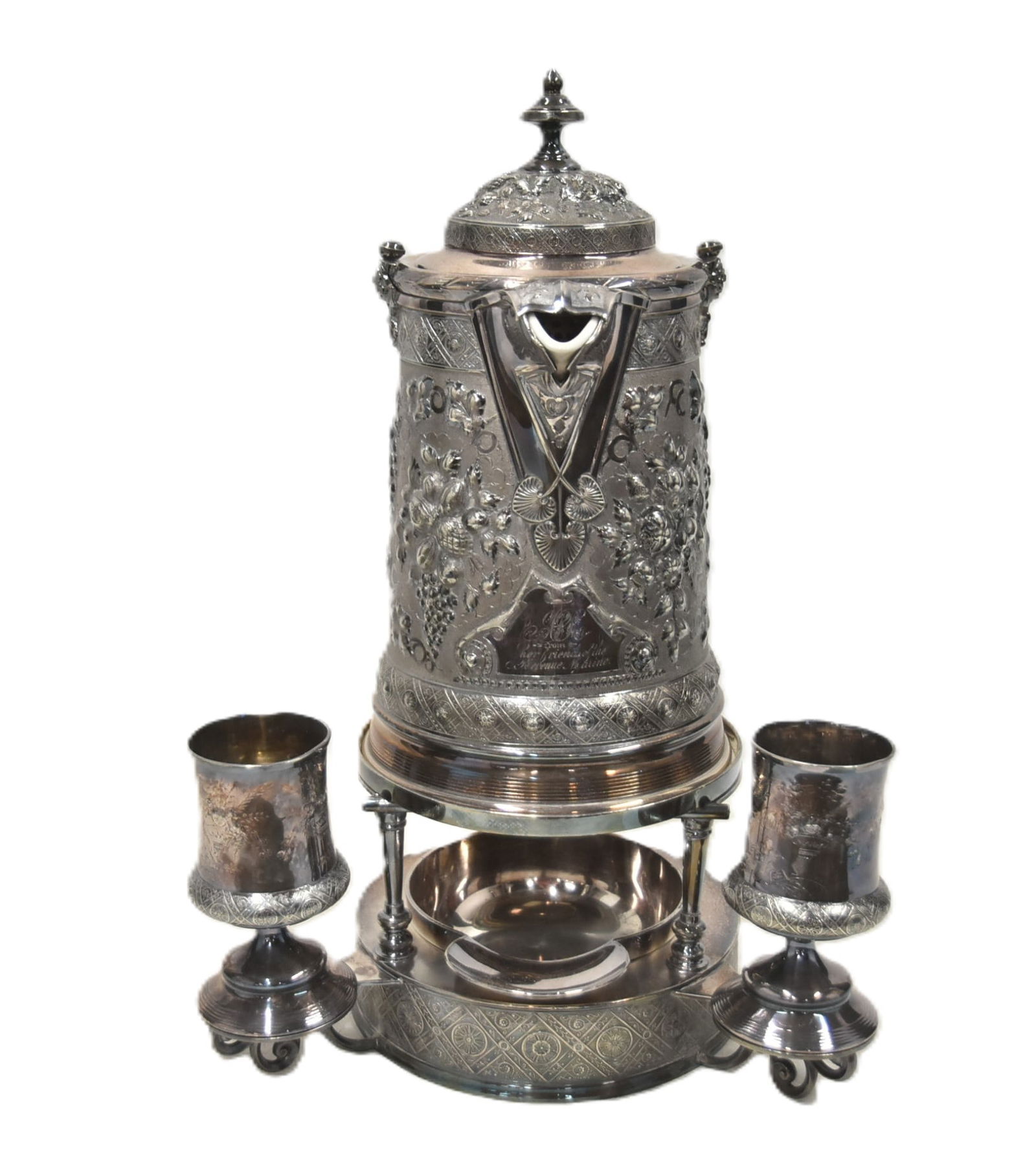 REED & BARTON SILVER PLATE TILTED WATER SET (1 of 17)