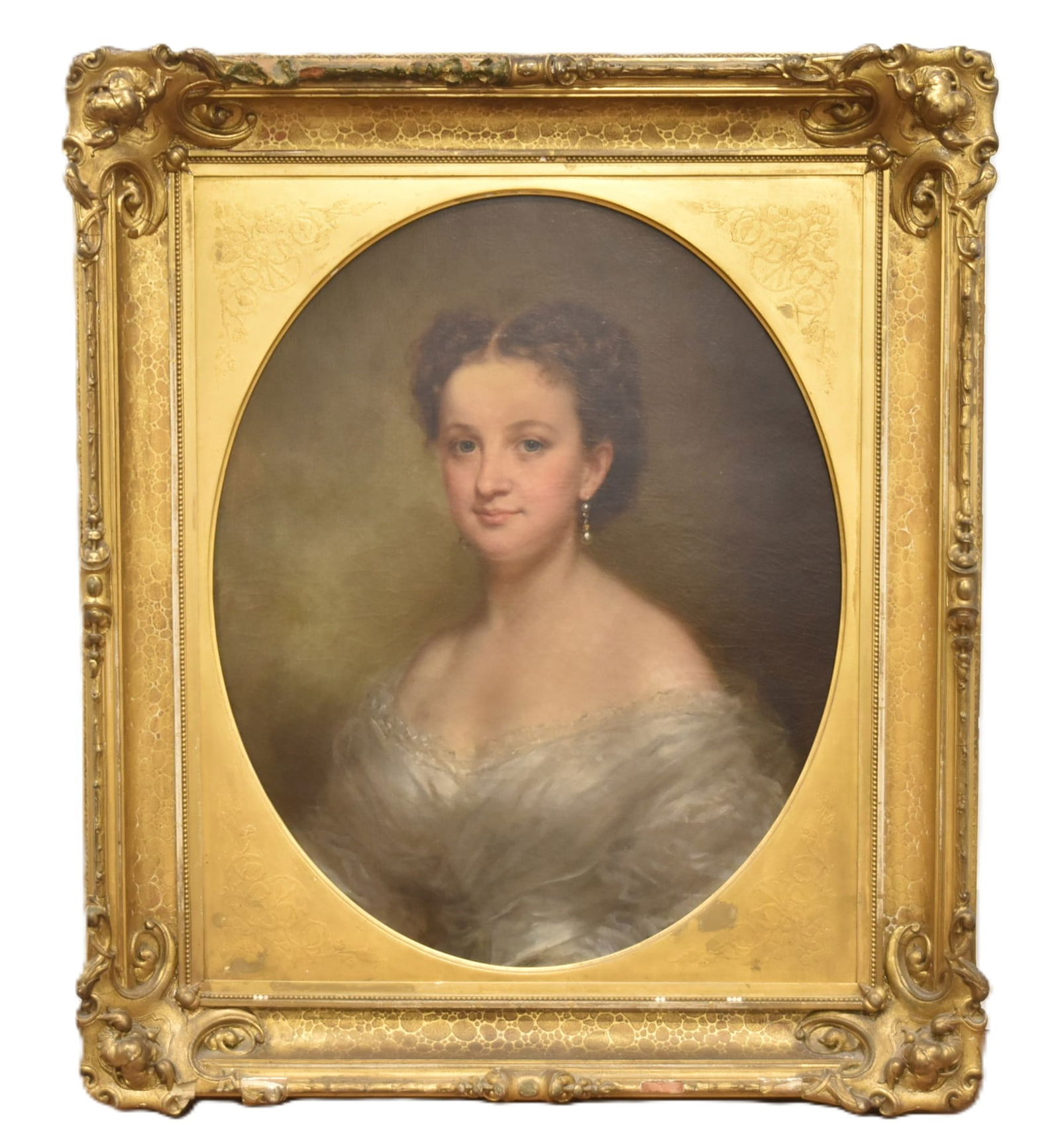 ENGLISH OIL ON CANVAS PORTRAIT OF YOUNG LADY (1 of 14)