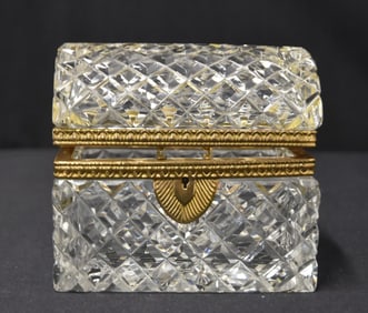 FACETED CUT CRYSTAL CASKET BOX