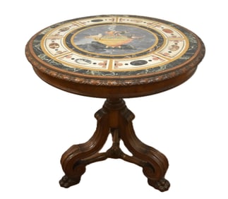 ANTIQUE 19th CENTURY PIETRA DURA CENTER TABLE