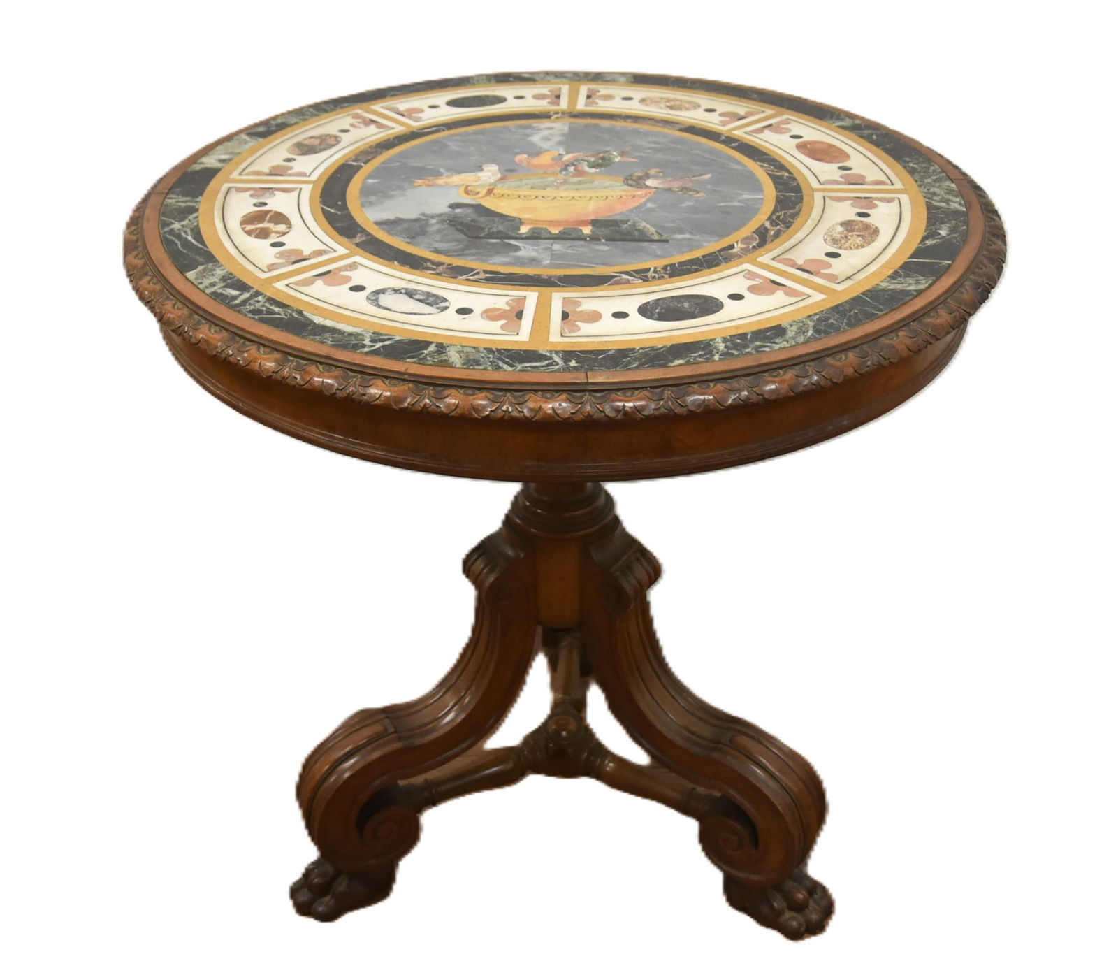 ANTIQUE 19th CENTURY PIETRA DURA CENTER TABLE (1 of 15)