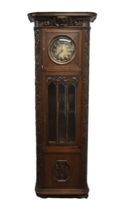 HEAVILY CARVED GERMAN TALL CASE CLOCK