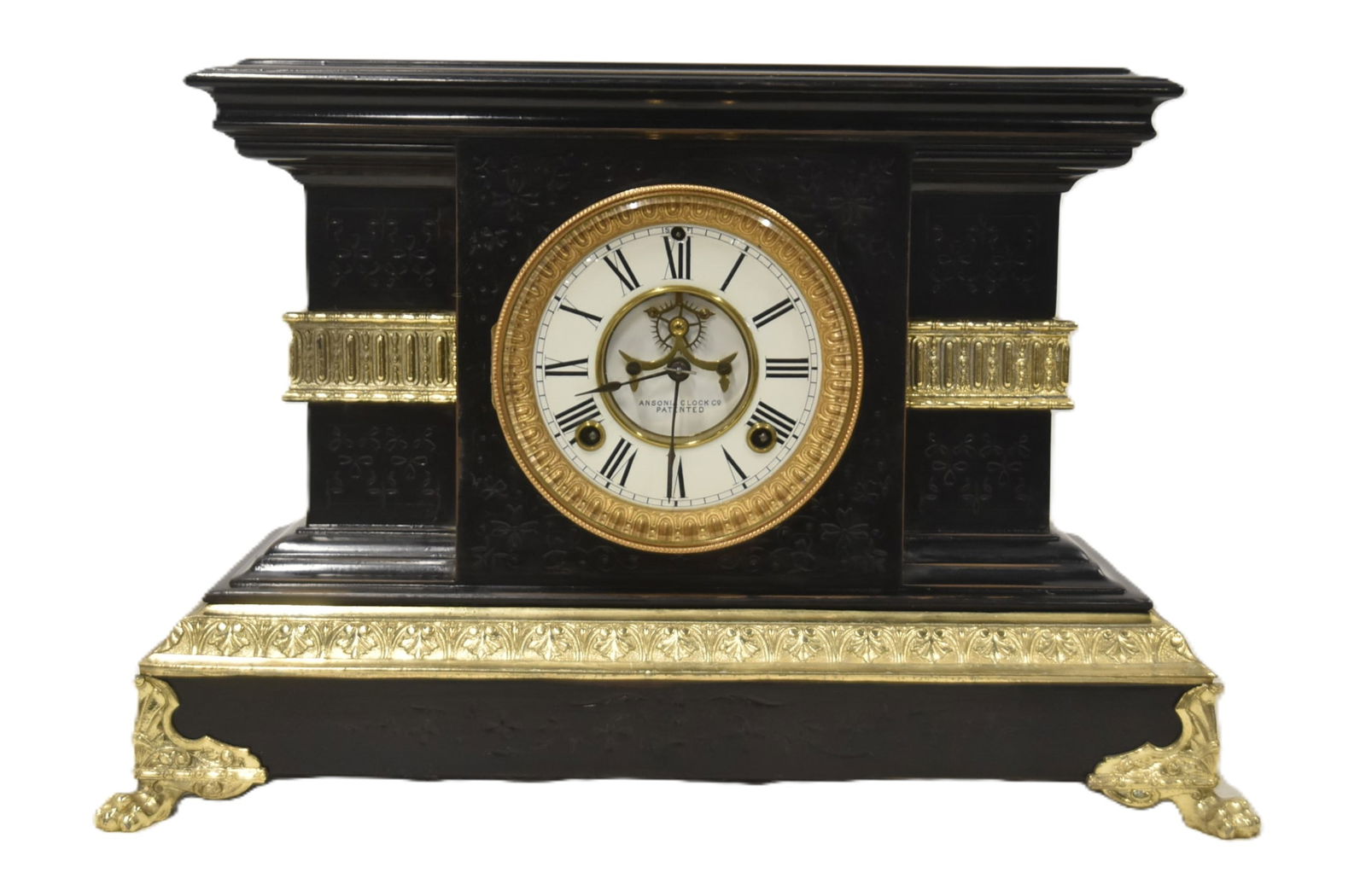 ANSONIA MARBLEITE No. 7 WOOD & BRONZE CLOCK (1 of 10)