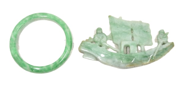JADEITE BANGLE & JADEITE SHIP