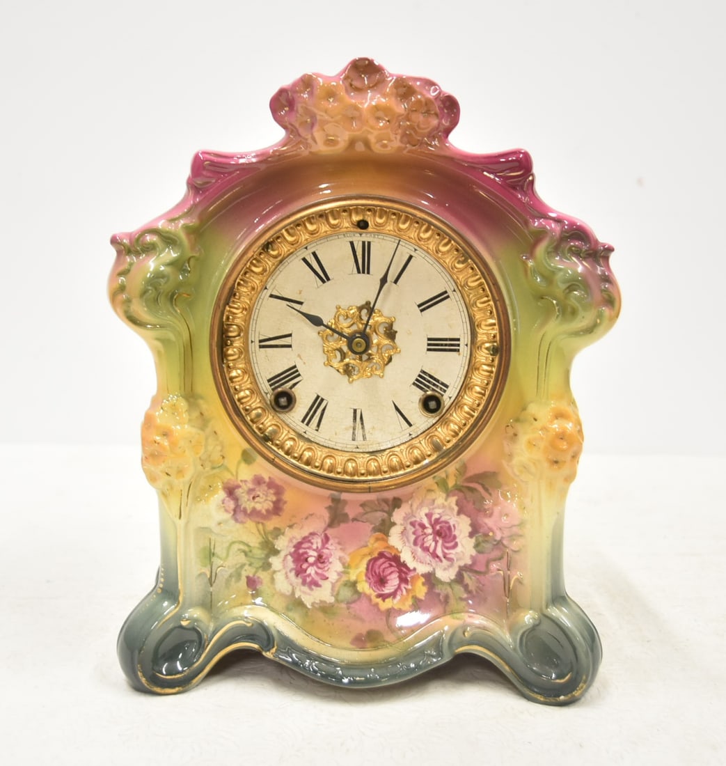 ROYAL BONN "LA SEDAN" CHINA CASE CLOCK (1 of 8)