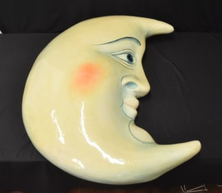 SERGIO BUSTAMANTE , LARGE PAPIER MACHE HALF MOON