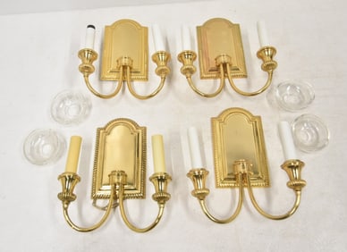 SET OF (4) GEORGIAN STYLE BRONZE SCONCES