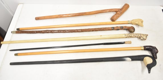 (7) WALKING STICKS & UMBRELLA STAND