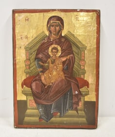 HAND PAINTED ICON OF MOTHER OF GOD