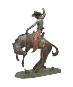 AFTER CM RUSSELL WILL RODGERS BRONZE COWBOY