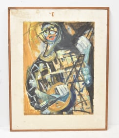 ATTRIBUTED TO OSWALDO VIGAS , OIL ON PAPER