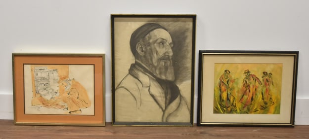 (3)pc JUDAICA ARTWORK GROUPING