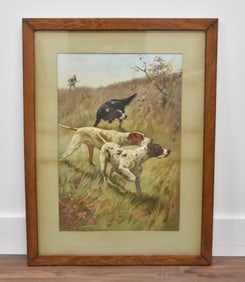 MARIE GUISE NEWCOMB CHROMOLITH HUNTING DOGS
