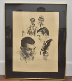 GLEN BANSE , CLARK GABLE LITHOGRAPH