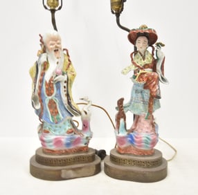 (Pr) CHINESE PORCELAIN FIGURAL LAMPS