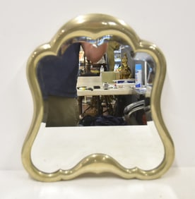 SILVER ? BEVELED GLASS VANITY MIRROR