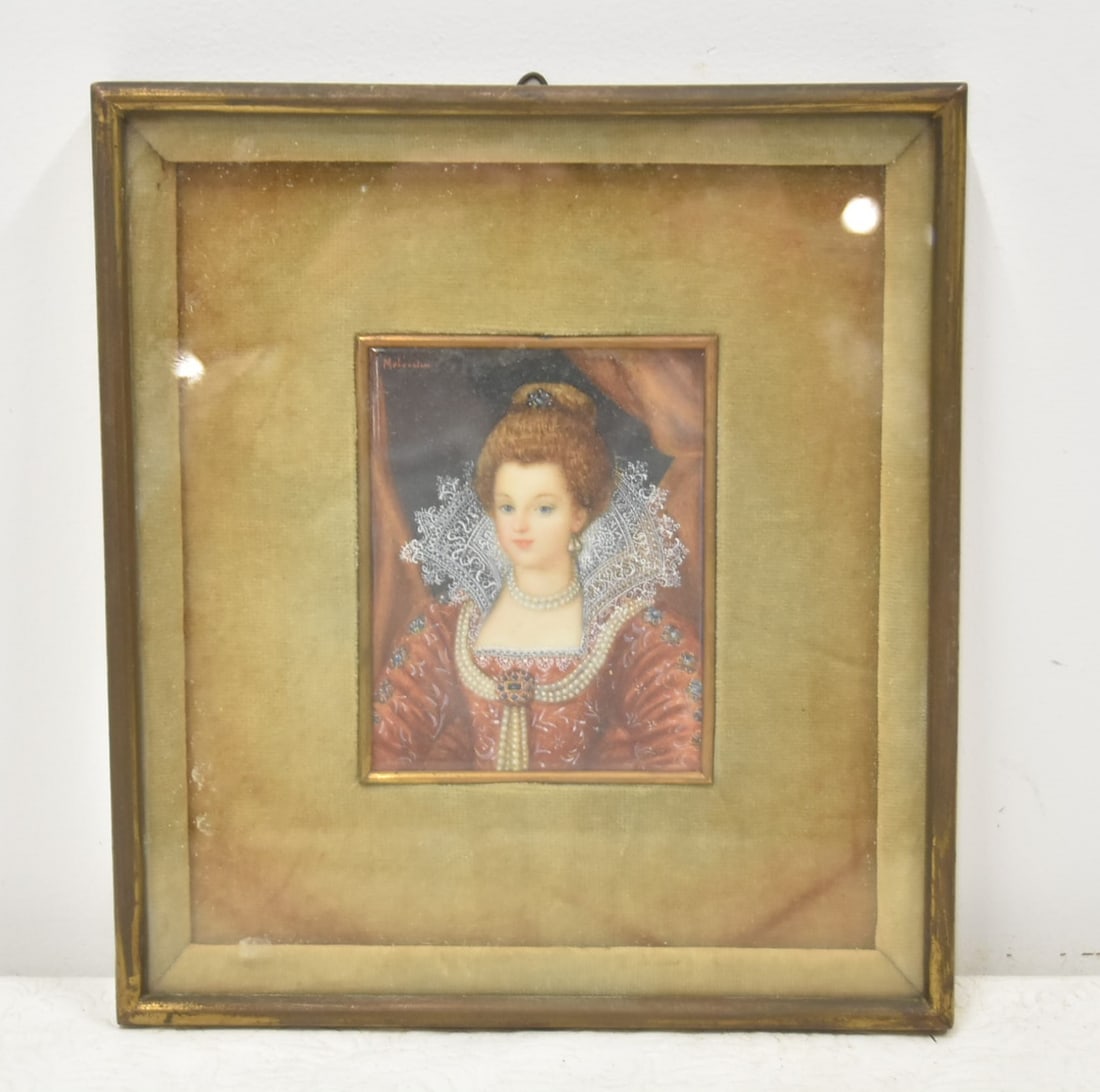 ANTIQUE MINIATURE PORTRAIT OF MARIE de MEDICI (1 of 7)