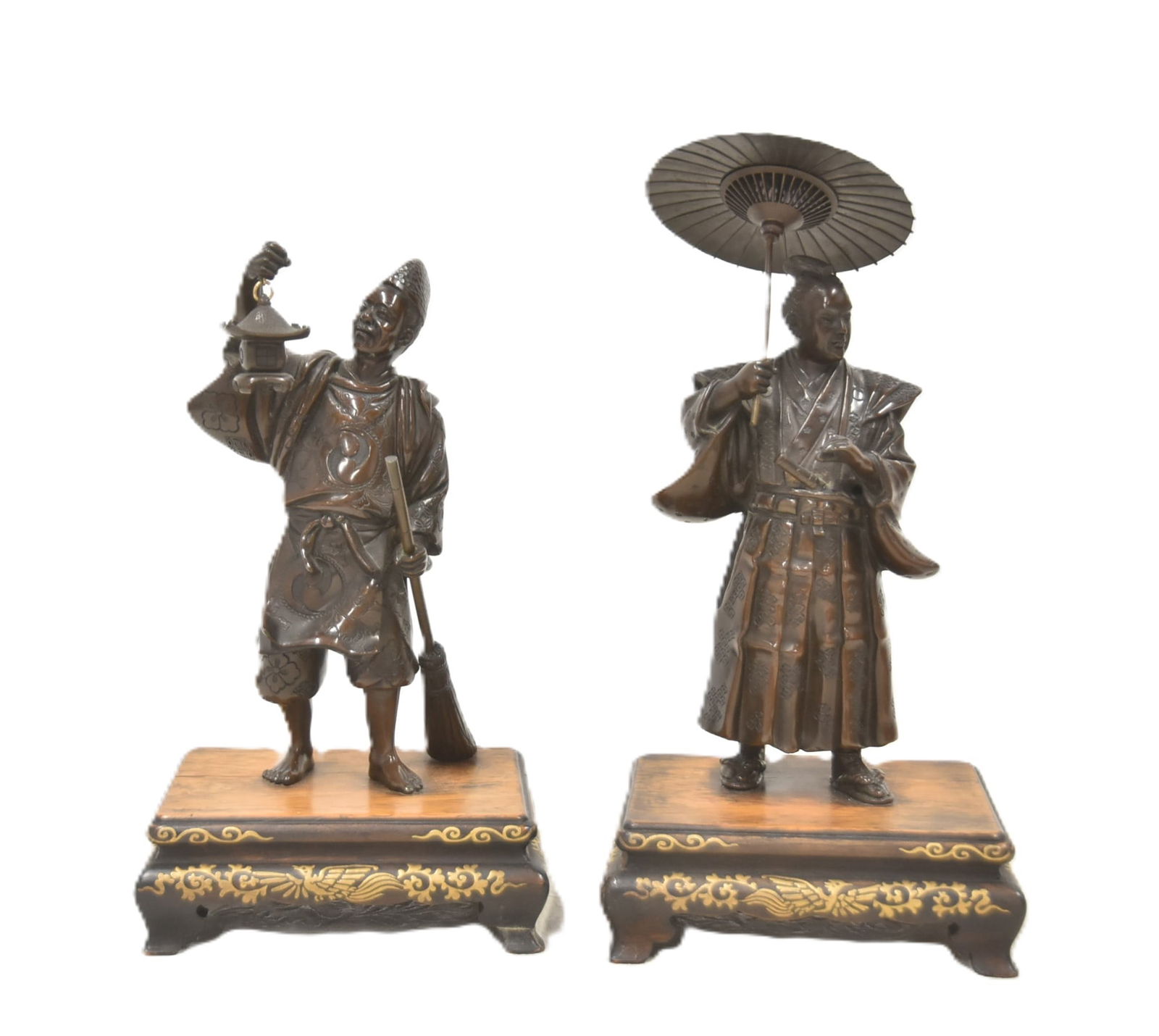 PAIR JAPANESE MIYAO BRONZE FIGURES (1 of 10)