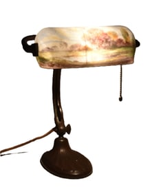 HANDEL REVERSE PAINTED PIANO LAMP