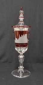 LARGE ETCHED BOHEMIAN POKAL