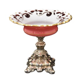 BOHEMIAN OVERLAY CENTER PIECE BOWL
