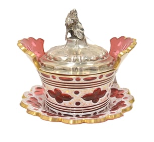 BOHEMIAN OVERLAY BUTTER DISH