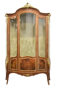 LARGE FRENCH BRONZE MOUNTED VERNIS MARTIN CURIO